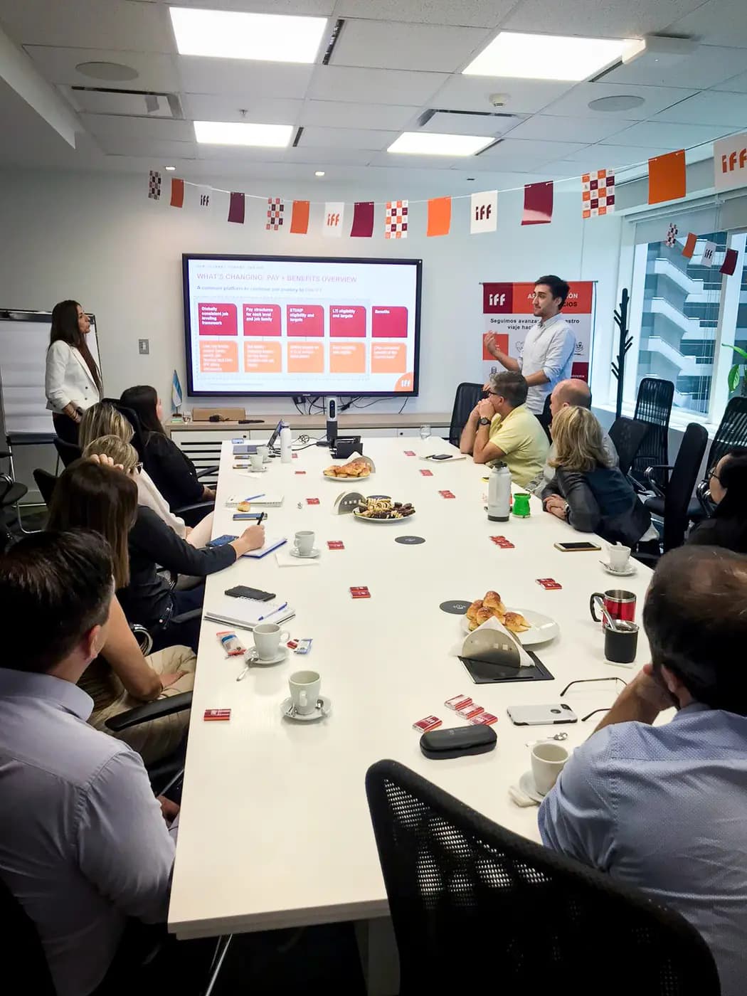 Equipo reunido durante un taller de armonización de beneficios en IFF